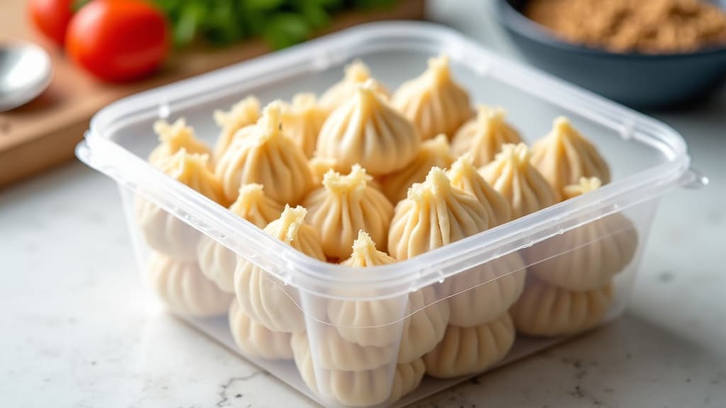 large platter of khinkali dumplings, ready for a family feast or holiday hosting event