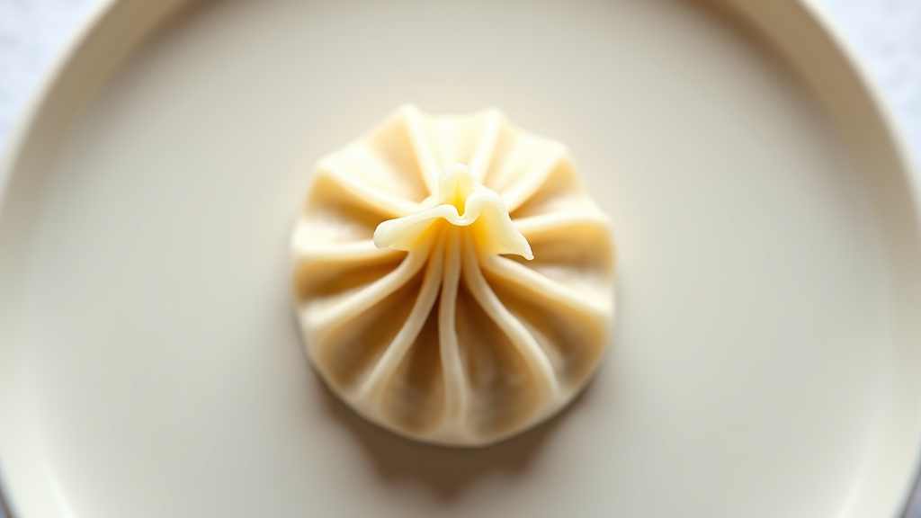 Handmade Georgian Khinkali dumplings on a plate, ready to be enjoyed, showcasing the intricate folds of the traditional beef and pork khinkali.