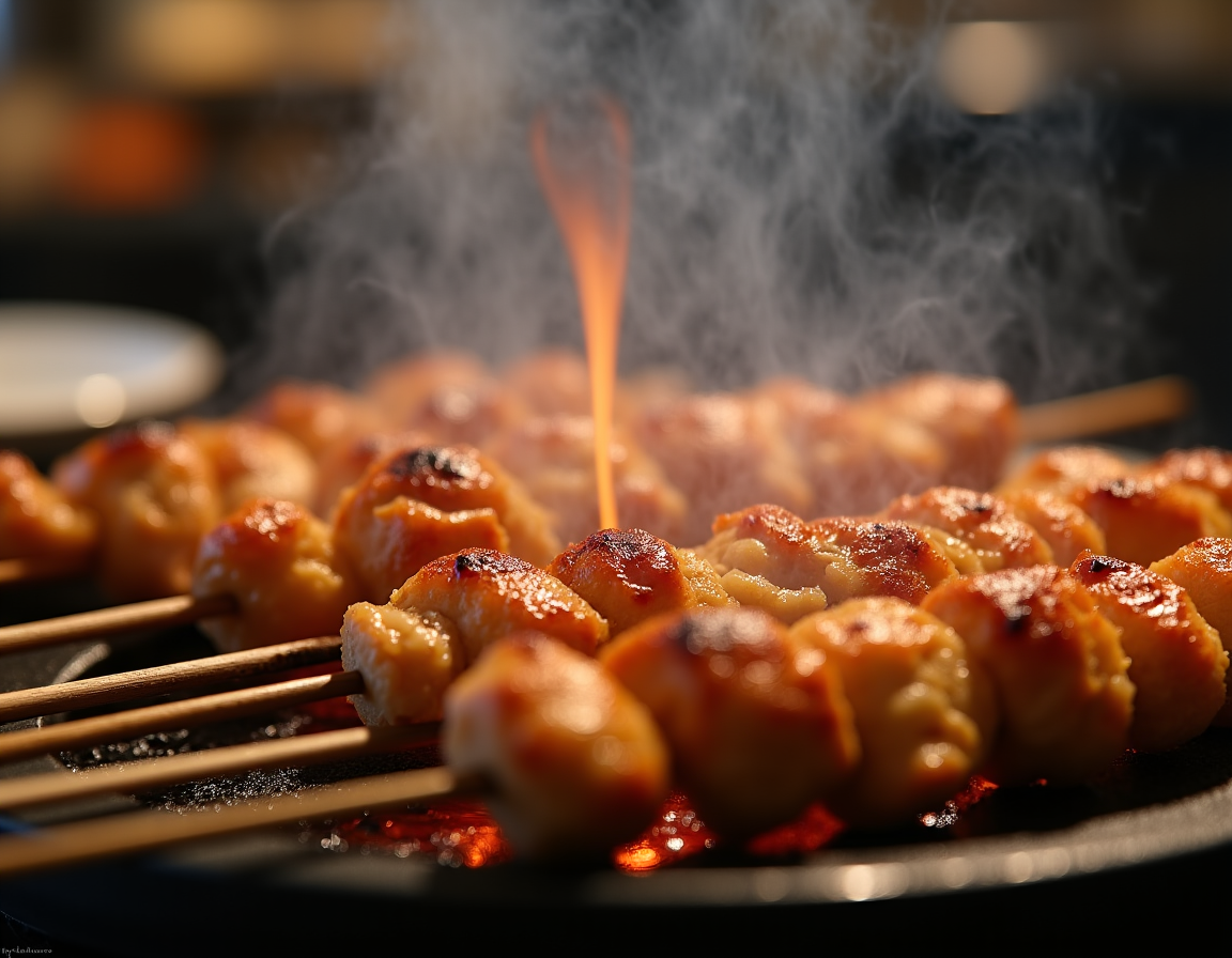 chef grilling kebabs