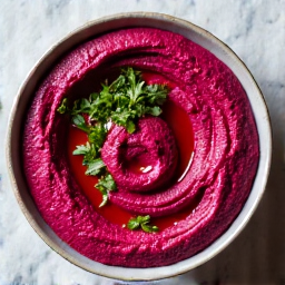 Vibrant Array of Beet-Infused Dips and Mediterranean Mezza Spreads