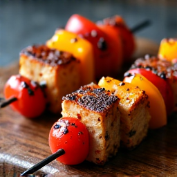 Assortment of succulent kebabs sizzling on a wood-fired mangal grill, highlighting the authentic Armenian and Georgian grilling technique.