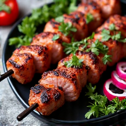 Beautifully plated Lula kebab platter for a private banquet in Carmichael