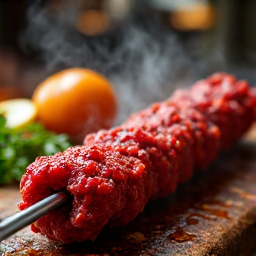 Mangal Grilled Kebabs: Perfectly cooked skewers of beef, lamb, and chicken, sizzling over an authentic charcoal grill for a smoky flavor.