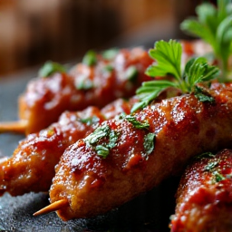 Succulent Lula Kebab grilled to wood-fired perfection. Finely ground seasoned meat expertly cooked on a mangal grill, served with fresh herbs and vegetables, highlighting the traditional cooking method and flavorful result.