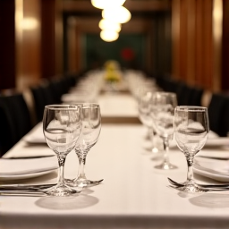 Elegant table setting for group dining at Yerevan Sac, a restaurant for private events in Carmichael