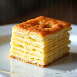 Traditional Armenian Gata Pastry. A collection of golden-brown Armenian Gata pastries, some round and flat, others rolled, displaying their intricate patterns and flaky texture, perfect for pairing with coffee.