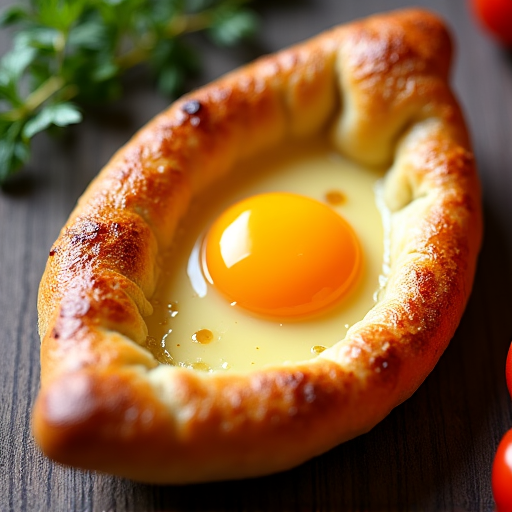 Adjaruli Khachapuri, Georgian cheese bread