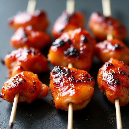 Chicken Thigh Shashlik with pomegranate glaze