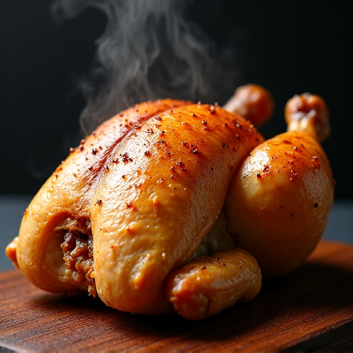Authentic Georgian Chicken Tabaka, pan-pressed with crispy skin served at Yerevan Sac
