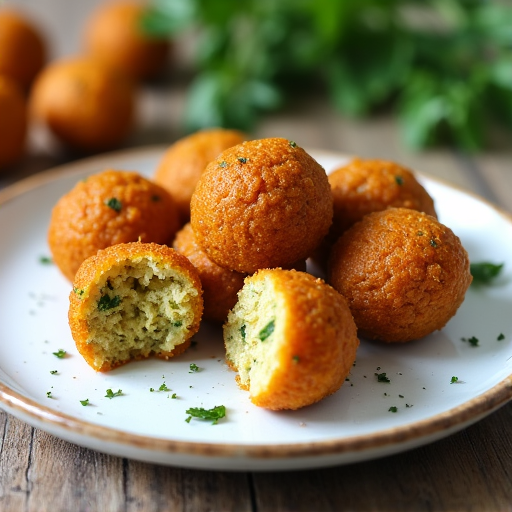 Crispy Falafel Platter with Tahini Sauce and Basmati Rice, served with fresh salad, an authentic Mediterranean dish.