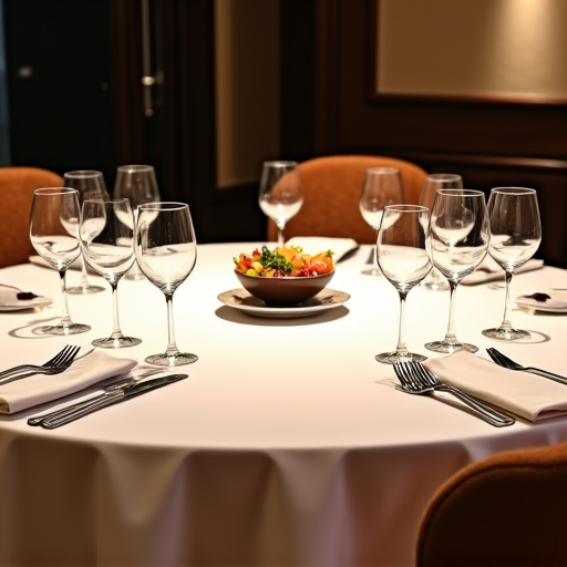An elegantly set table in a private dining room, perfect for executive meetings at Yerevan Sac