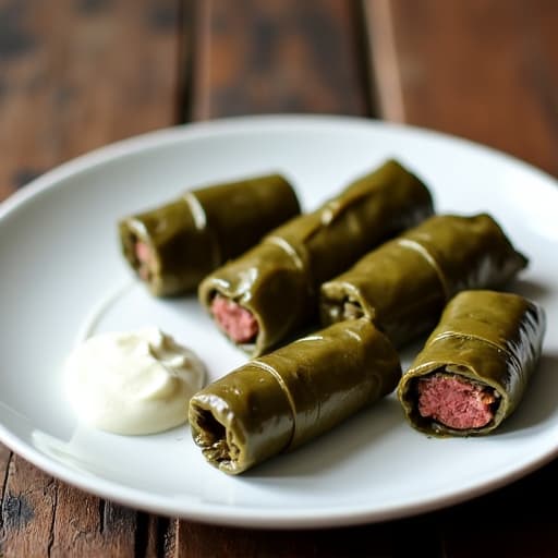 Traditional Armenian Beef Dolma, rolled and ready to be served