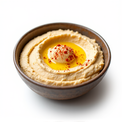 Freshly Prepared Mezza Platter with Hummus, Baba Ganoush, and Vegetables