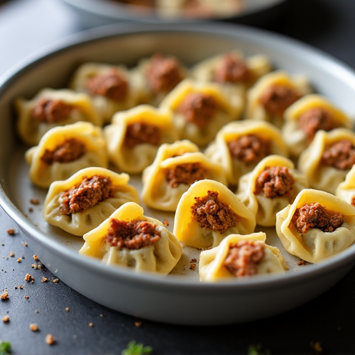 Armenian Manti dumplings baking in the oven