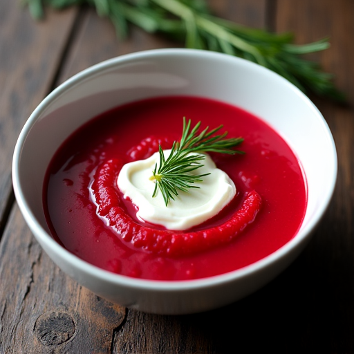 Authentic Borscht beet soup hand prepared in house from Yerevan Sac