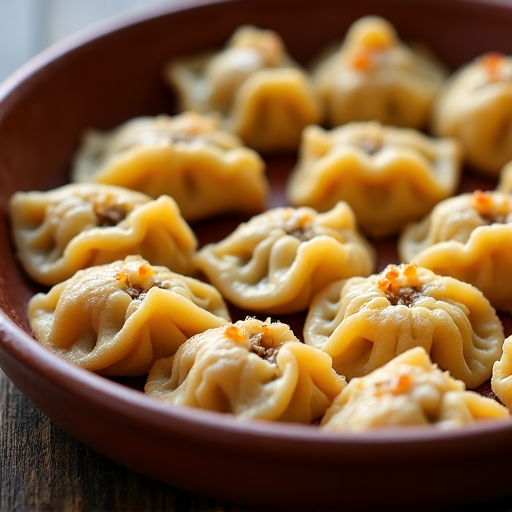 Handmade Armenian Manti served with yogurt and garlic sauce