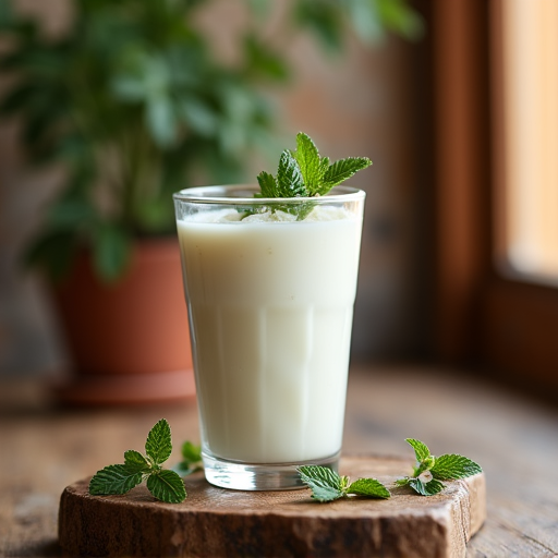 Refreshing Traditional Armenian Tan Drink Served in a Chalice